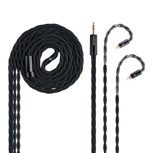 NICEHCK MeetEva IEM Cable, Silver Plated Copper Alloy Earbuds Upgrade Cords, Silver Plated OFC in Ear Monitor Cables for Audiophile Musician Replacement Cord (3.5mm with 0.78 2Pin) - size: 3.5mm with 0.78 2Pin