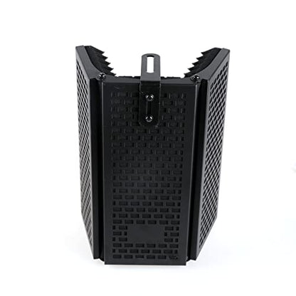 Microphone Isolation Shield, Foldable Mic Shield with Triple Sound Insulation, Reflection Filter with 3/8" and 5/8" Mic Threaded Mount