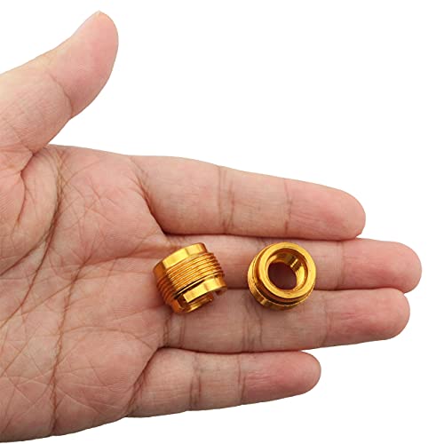 4pcs Mic Stand Adapter Aluminum 5/8" Male to 3/8" Female Screw Adapter for Microphone Stand Clips Mic Stand Holder Adapter, Gold