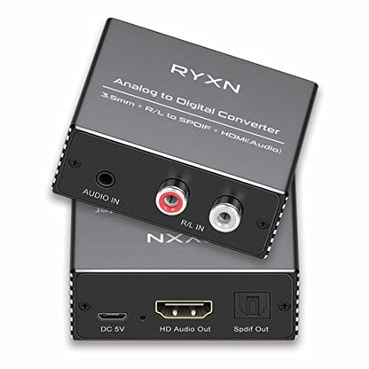 RCA & 3.5mm to Optical & HDMI Audio Converter, HDMI Switch 2 in 1 Out