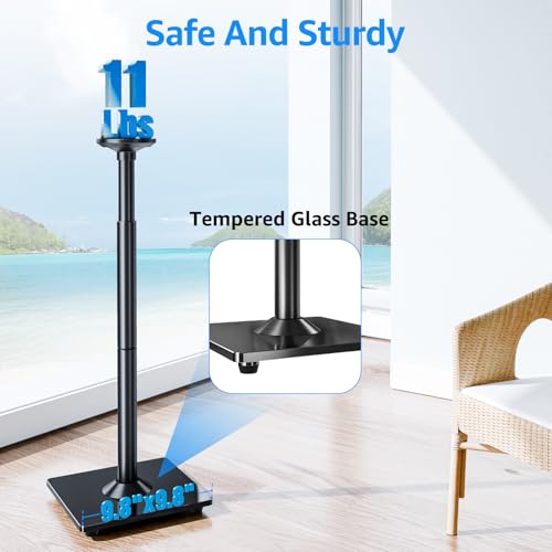 MOUNTUP Speaker Stands for Sonos Era 100, Sonos One, One SL, Play:1, Height Adjustable 35"-43" Floor Standing Speaker Stands Pair with Cable Management, Ear Level Surround Sound, 11lbs Loading, MU9146
