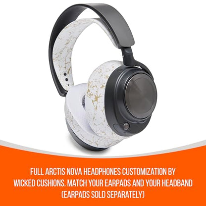 WC HeadbandZ Arctis Nova - Silicone Headband for Arctis Nova Headsets | Made by Wicked Cushions | Enhanced Flexibility, Comfort & Style, Matching Earpad Designs | Gold Marble - color: Gold Marble