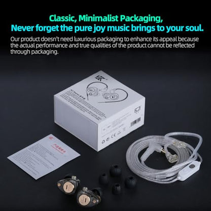 KZ Taurus in Ear Monitor Headphones, Horizontal 2DD in Ears, Gaming Earbuds, Noise Isolating Ear Buds Sound Localization in-Ears for Singers Musicians Audiophiles - color: ClearBlack, style: no Mic