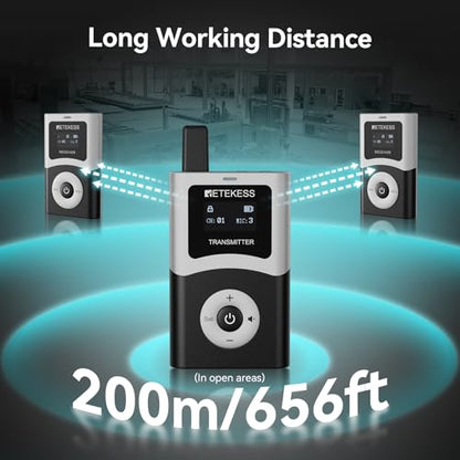 Retekess T130U(4nd Gen T130)Tour Guide System, Translation System(1TX 10RX) | for Factory, School, 200M, U-Band Digital Mode, with16 USB Charging Ports, 40H, Easy Operation, Wireless Connection - style: 1-10