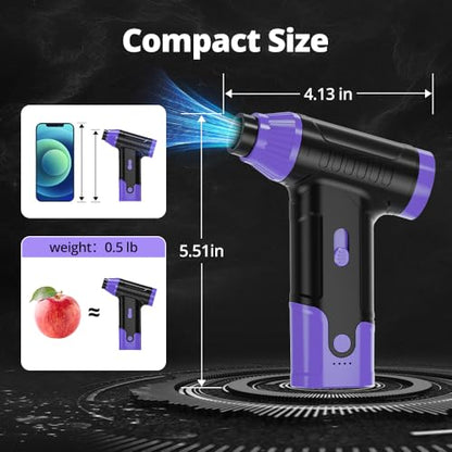 Compressed Air Duster Keyboard Cleaner, Electric Air Blower (Purple) | Cleaning Kit 150,000 RPM Mini Duster Spray for Dusting PC, Car, and Vacuum - color: Purple
