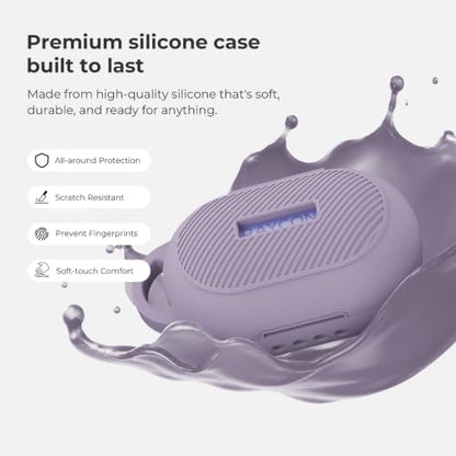 Soft Silicone Case for Raycon Everyday Classic Earbuds with Keychain&Cleaning Pen kit,Anti-Scratch Shockproof Protective Case Cover for Raycon Everyday Classic Earbuds Charging Case (Purple) - color: Purple