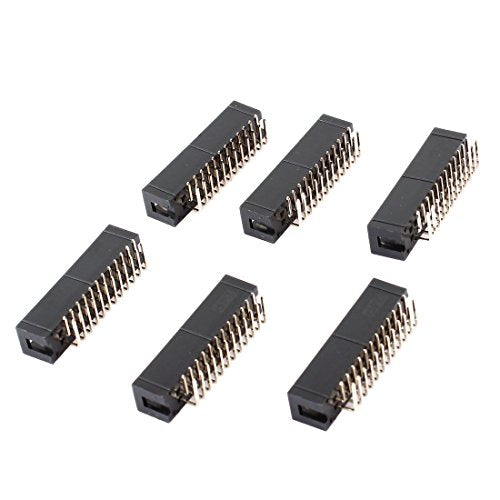Aexit 6Pcs 2x12 Audio & Video Accessories Pins 2.54mm Pitch Right Angle Connector Pin IDC Connectors & Adapters Box Headers