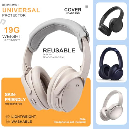 Universal Replacement Headphone Headband Cover, Headband Cushion Pad Cover Compatible with Sony, Bose, Beats, JBL Head Band Protector for Noise Canceling Stereo Headset (Silver Grey) - color: Silver Grey