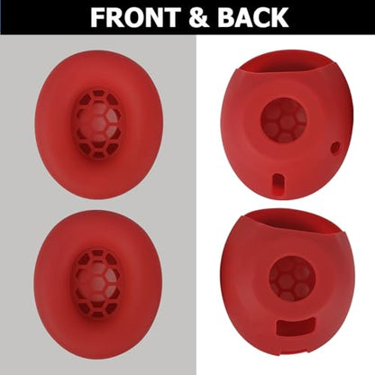 Studio Pro Silicone 2-in-1 Sweat Case Cover Set with Anti-Scratch Ear Pad Covers & Zipper Headband Cover – Compatible with Beats Studio Pro Wireless Headphones（Red） - color: Red 2-in-1