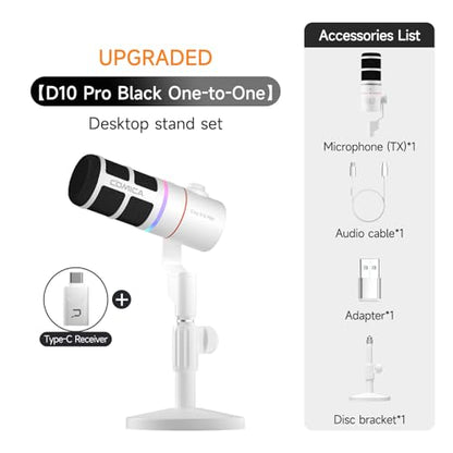 EJoy D10 PRO(D) Wireless USB Gaming Microphone with 45H Battery for Gaming