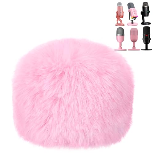 Furry Windscreen - Wind Muff Pop Filiter for Blue Yeti, Yeti Pro, Yeti Nano, Mic Cover Compatible for A8M, SoloCast, Razer Mini, Razer X, Razer Seiren V2 Pro and Normal ASMR USB Mics (Pink) - color: Pink Mic Cover