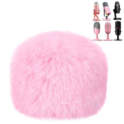 Furry Windscreen - Wind Muff Pop Filiter for Blue Yeti, Yeti Pro, Yeti Nano, Mic Cover Compatible for A8M, SoloCast, Razer Mini, Razer X, Razer Seiren V2 Pro and Normal ASMR USB Mics (Pink) - color: Pink Mic Cover