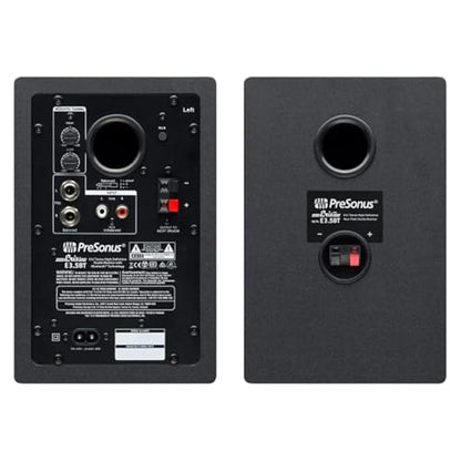 PreSonus Eris E3.5 BT Bluetooth Studio Monitor Pair Bundle with XLR and TRS Cables, and Austin Bazaar Polishing Cloth - size: Bundle w/ Cables, style: E3.5 BT