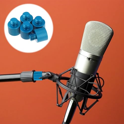 ibasenice 5pcs 3/8 to 1/4 Inch All-Metal Mic Stand Screw Adapter Set for Microphone Stand Mounts and Tripod Thread Conversion