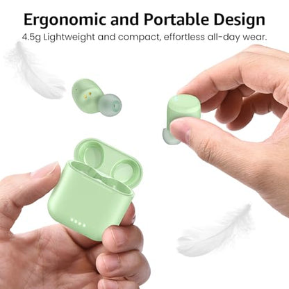 TOZO T6 Wireless Earbuds Bluetooth 5.3 Stereo Sound in Ear Headphones | 50H Long Playtime Ear buds with Charging Case, App Customizable EQs, IPX8 Waterproof Earphones, AI Calls, Deep Bass - color: Green