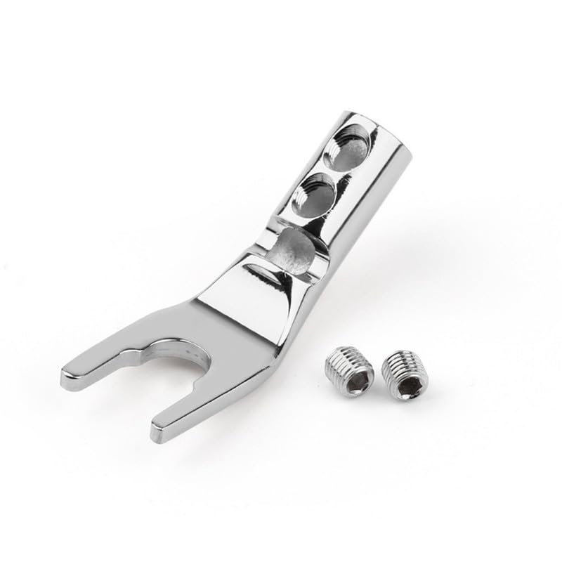 HiFi 4pc Rhodium Plated Pure Copper Speaker Spade Connectors, Dual Screw Locking Y/U Plugs - style: Spade Style-Rhodium