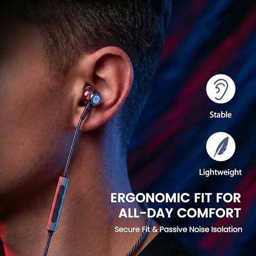 HIFI WALKER A1 Wired Earbuds with Microphone, Hi-Res 3.5mm Headphones Wired with Volume Control, Clear Calling Metal in-Ear Earphones for PC, Laptop, Tablet, Smartphone, Gaming - size: 3.5mm with Mic