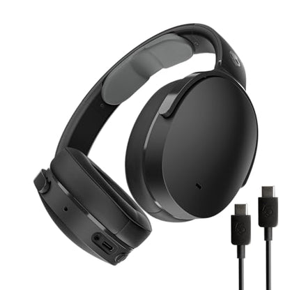 Skullcandy Hesh Evo Wireless Over-Ear Bluetooth Headphones with Extra USB-C Charging Cable, Noise Isolating, 36 Hours Battery, Foldable Lightweight Design, Microphone for iPhone Android - True Black - color: True Black, size: One Size
