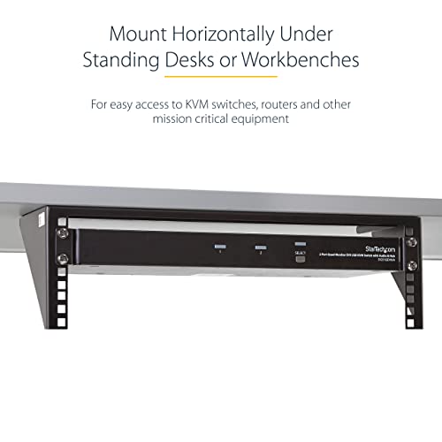 StarTech 3U Vertical Wall-Mount Rack Bracket, 19in, 150lb, TAA (RK319WALLV) | Open-frame L-shaped rack bracket for data, AV, IT and computer equipment, EIA-310, Any depth, 68kg - size: 3U