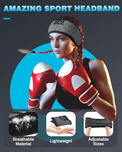 LC-dolida Sleep Headphones Bluetooth 5.4, Headband Headphones Earphones Wireless, Sleep Mask for Gifts,Workout,Jogging,Yoga(Greige) - color: Greige