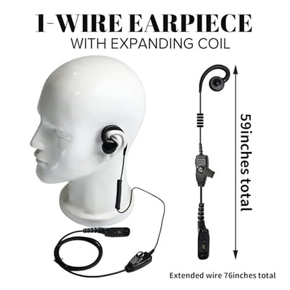Police Radio Earpiece APX 6000 Walkie Talkie Ear Piece Talky Headset Headphone with Mic Microphone for Motorola APX 8000 1000 7000 4000 xpr 7550e 7550 6550 6350(C Shape Swiveled)
