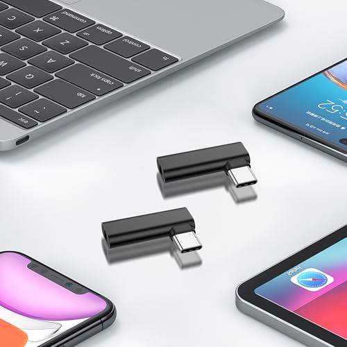 90 Degree USB C to 3.5mm Headphone Adapter,90 Degree Type C Male to 3.5mm Female Aux Audio Dongle Converter,for Devices with Type-C Interface (A) - style: A