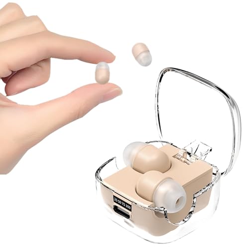 Xmenha Mini Small Invisible Earbuds Wireless Bluetooth Tiny Hidden Earbuds | Low Profile Skin Tone Micro Earbuds Mini Hidden Headphones For Work Mini Small Ear Buds Invisible Headphones - color: Nude