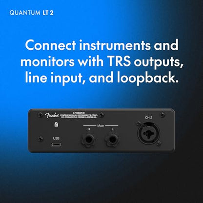 Fender Quantum LT2 USB Audio Interface, for Guitarist, Vocalist, or Producer. Includes easy to use software, Fender Studio app, Amp and FX pack to create Studio Quality recordings. PC/Mac | Or Producer. Includes easy to use software, Fender Studio app, Am