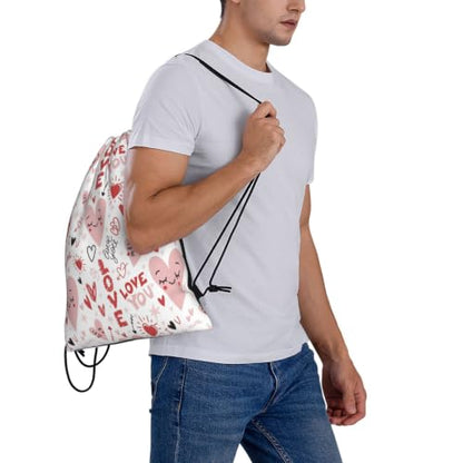 Cinch Sack Tropical Leaf Dot Texture Drawstring Tote Backpack - color: 5