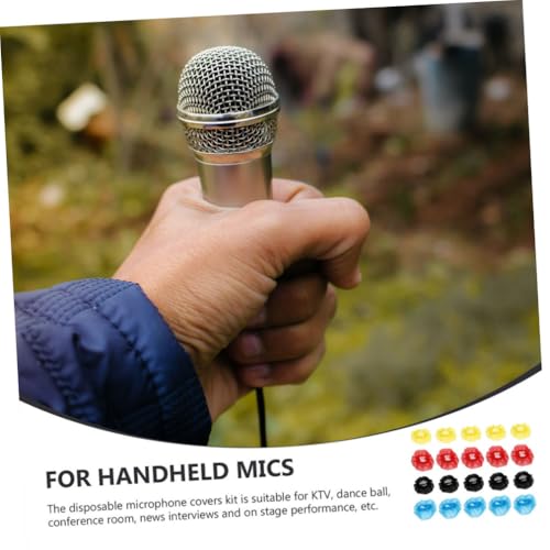 Toyvian 120pcs Disposable Non-woven Microphone Covers Protects against Saliva and Noise for Recording Studios Meetings and Events