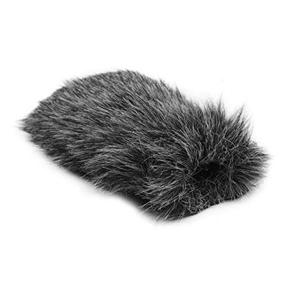aqxreight Furry windscreen, microphone windshield cover muff for on camera mic, with 2.2cm mounting hole, compatible with VideoMicro MM1, reduces wind noise indoor outdoor (Large) - size: Large