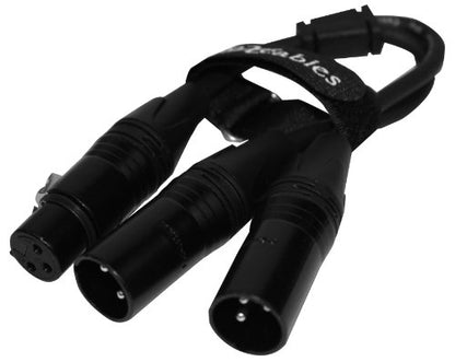 Prox XC-YXF 6 in. Balanced XLR-F to Dual XLR-M Better-Performance Audio Y Cable