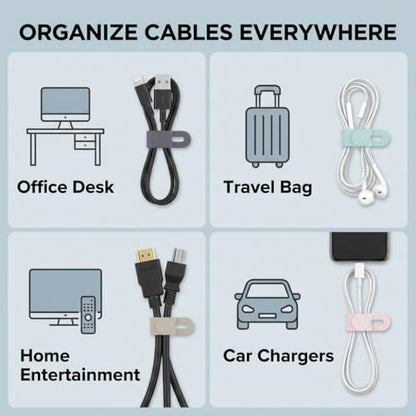 10Pcs Silicone Cable Ties, Reusable Adjustable Cord Straps - color: 10pcs- Cable Ties