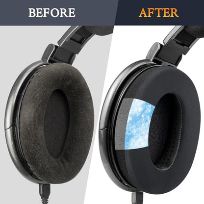SOULWIT Cooling Earpads for Sennheiser HD600/HD650/HD6XX - Black | for HD600/HD650/HD660 S/HD660 S2/HD6XX/HD58X/HD580/HD565/HD545/HD535 Headphones - color: Black