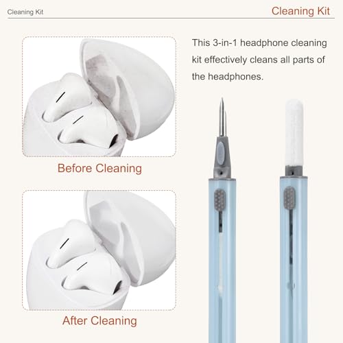 4PCS Earphone Cleaner Kit - Ultra Portable Multi-Function Cleaner Kit Soft Brush for Bluetooth Earphones Case Cleaning Tools, Sky Blue - color: Sky Blue