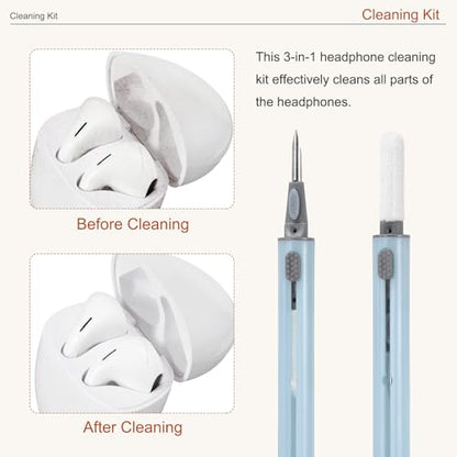 4PCS Earphone Cleaner Kit - Ultra Portable Multi-Function Cleaner Kit Soft Brush for Bluetooth Earphones Case Cleaning Tools, Sky Blue - color: Sky Blue
