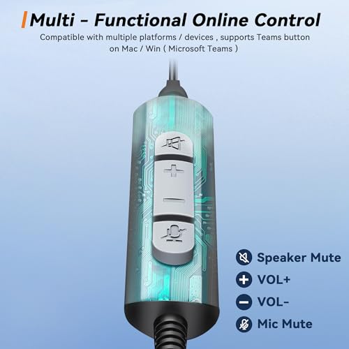 USB Headset with Microphone for PC, Computer Headset with Noise Cancelling Microphone for Laptop,3.5MM Jack USB Wired Headset with Mute in-line Control for Office Online Class Skype Zoom Meetings - color: USB C & 3.5mm -786