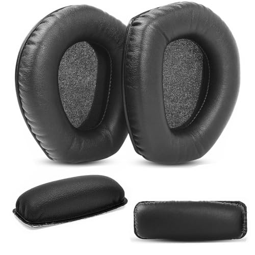 RS165 RS175 Replacement Ear Pads for Sennheiser HDR165 HDR175 Headset | Headband with Upgrade Protein Leather Earpads Ear Cushion Accessories-Black