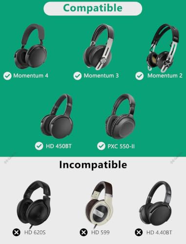 GEEKRIA Audio Cable Compatible with Sennheiser Momentum 4/3/2, HD1 On-Ear, HD 458BT, HD4.50SE, HD4.50, HD350BT Headphones, 3.5mm to 2.5mm Replacement Cord (4 ft / 1.2m)