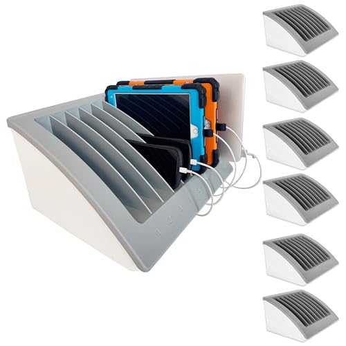 6-Pack | 8-Device Laptop & Tablet Charging Station | Fits Chromebooks & Laptops up to 15.6", Supports Devices up to 1.375" Thick for Schools, Offices & Libraries - size: 6 Pack/8-Device