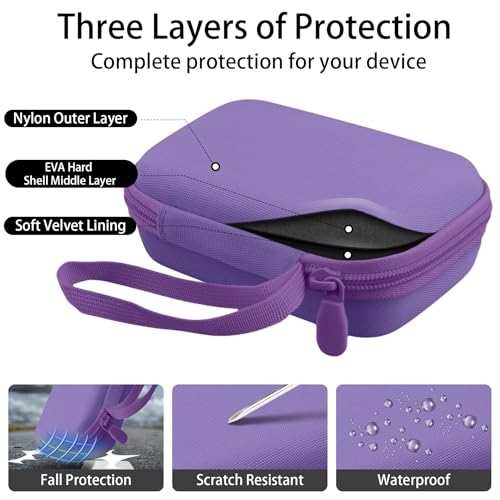 for JBL Go 5/4/3 Ultra Portable Speaker Hard Travel Case, Purple | Protective Storage Bag with Mesh Pocket & Hand Strap, Shockproof EVA Carrying Box, Soft Lining - color: Purple Case