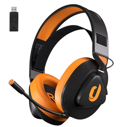 Jeecoo G90 Gaming Headset with Microphone for PC PS4 PS5 - Low-Latency 2.4G Wireless & Bluetooth V5.3, Superb Stereo Sound, Lightweight & Comfortable Over-Ears Gaming Headphones (Not for Xbox)