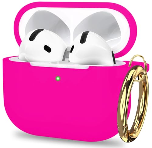 Case for Apple Airpods 4 (2024) - VOTILE Airpods 4th Cases Cover Women Silicone iPods 4 Earbuds Wireless Accessorie Charging Cases Girl Keychain for Airpod iPods 4 Generation - Rose Red - color: # Hot Pink/Rose Red, size: for AirPods 4th 2024