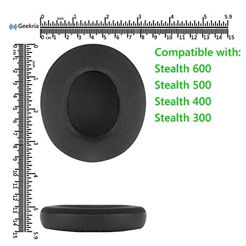 Geekria Sport Cooling Gel Replacement Ear Pads for Turtle Beach Stealth 700/600/500/400/300 Headphones Ear Cushions, Repair Parts (Black)