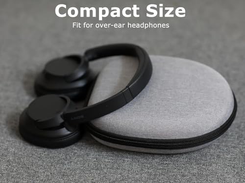 Headphone Case Hard Shell for JBL Sony Bose, Universal Over-Ear Carrying Case with Mesh Pocket, Shockproof Water-Resistant Travel Storage Bag, Gray