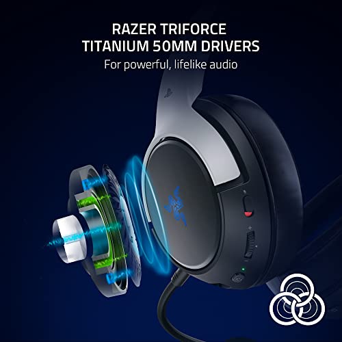 Razer Kaira Pro HyperSpeed Wireless Gaming Headset with Haptics for PlayStation 5 / PS5, PS4, PC, Mobile: Titanium 50mm Drivers - Hybrid Mic - Low Latency Bluetooth - 30 Hr Battery - White & Black - color: White/Black, style: Kaira Pro HyperSpeed