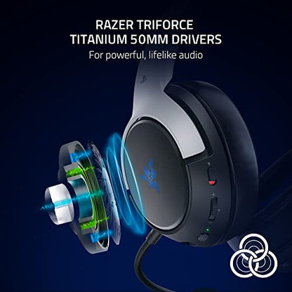 Razer Kaira Pro HyperSpeed Wireless Gaming Headset with Haptics for PlayStation 5 / PS5, PS4, PC, Mobile: Titanium 50mm Drivers - Hybrid Mic - Low Latency Bluetooth - 30 Hr Battery - White & Black - color: White/Black, style: Kaira Pro HyperSpeed