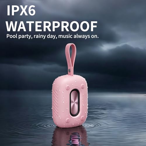 Waterproof Shower Bluetooth Speaker, Durable & Portable with Clear Sound, Ideal for Shower, Pool, Beach & Kayaking, BT 5.3 –Pink - color: Pink
