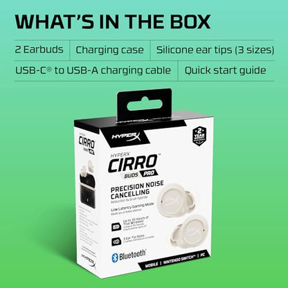 HyperX Cirro Buds Pro – True Wireless Earbuds, Active Noise Cancellation, ANC, Ambient Sound Mode, Low Latency, Bluetooth 5.2, IPX4, Fast Charge, PC, Nintendo Switch, Mobile - Tan - color: Tan