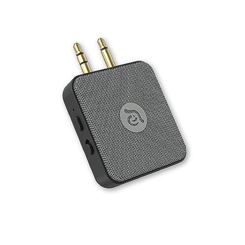 ADAM elements EVE II 2-in-1 Bluetooth Transmitter Receiver, Wireless Audio Adapter with Foldable Dual 3.5mm AUX Plugs for Airplane in-Flight Systems, Nintendo Switch, TV & Car Stereo